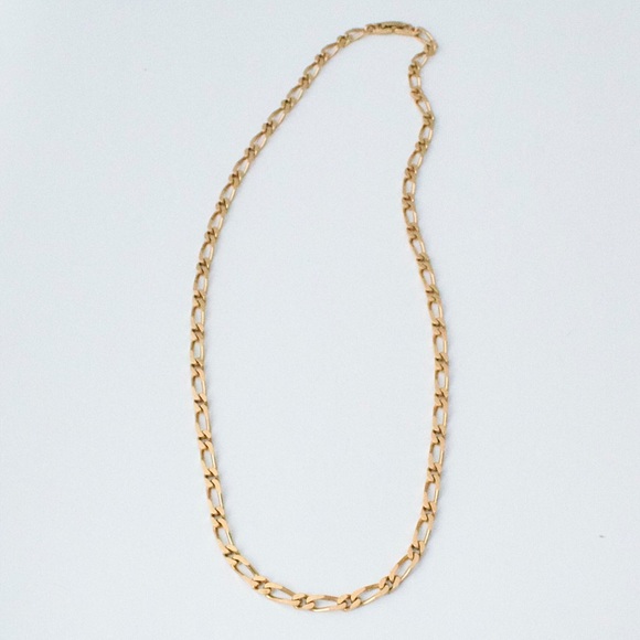 Vintage Monet Gold Plated Figaro / Curb Link Necklace Chain 24.5” Long - Picture 3 of 5